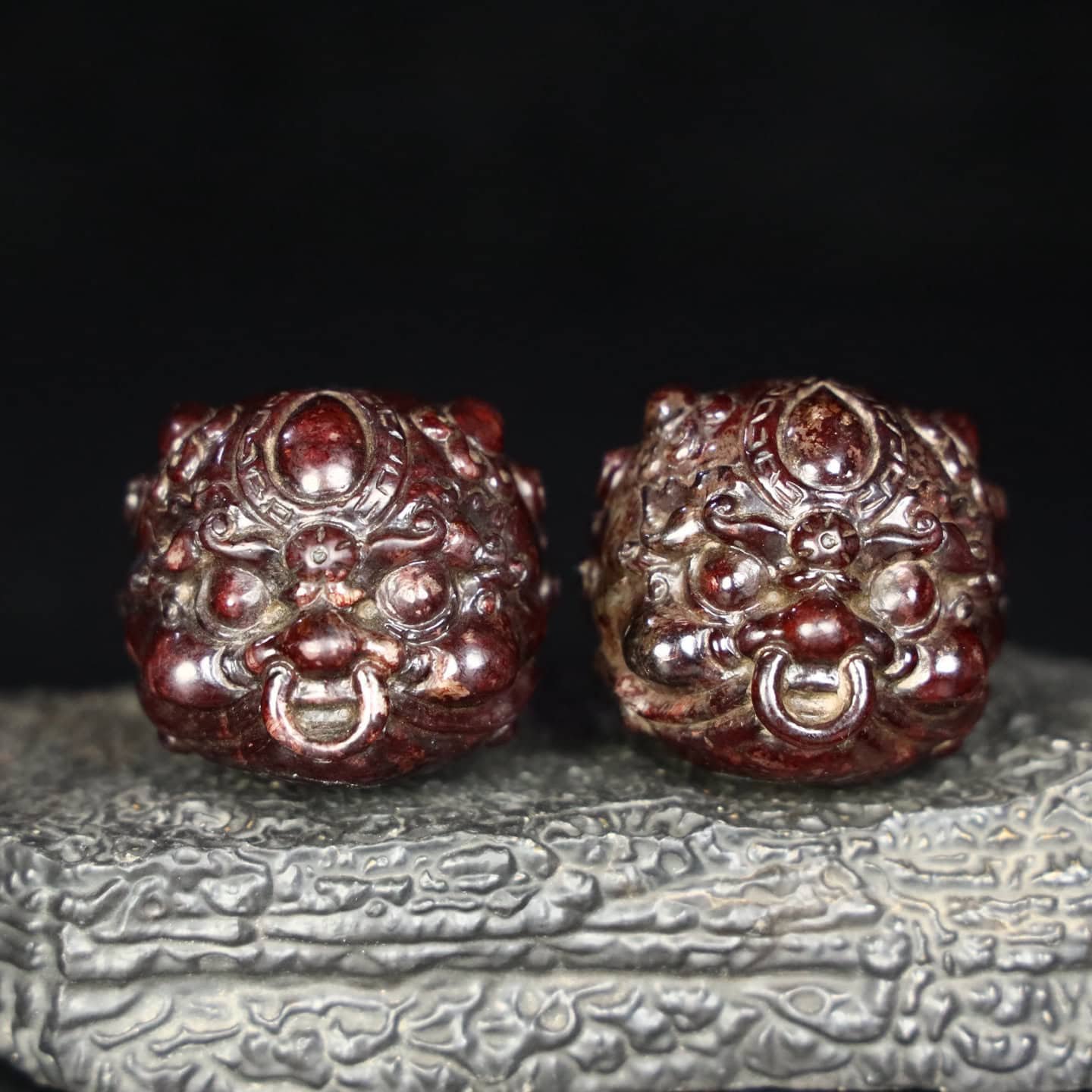 Chinese Natural Jade Carved handballs