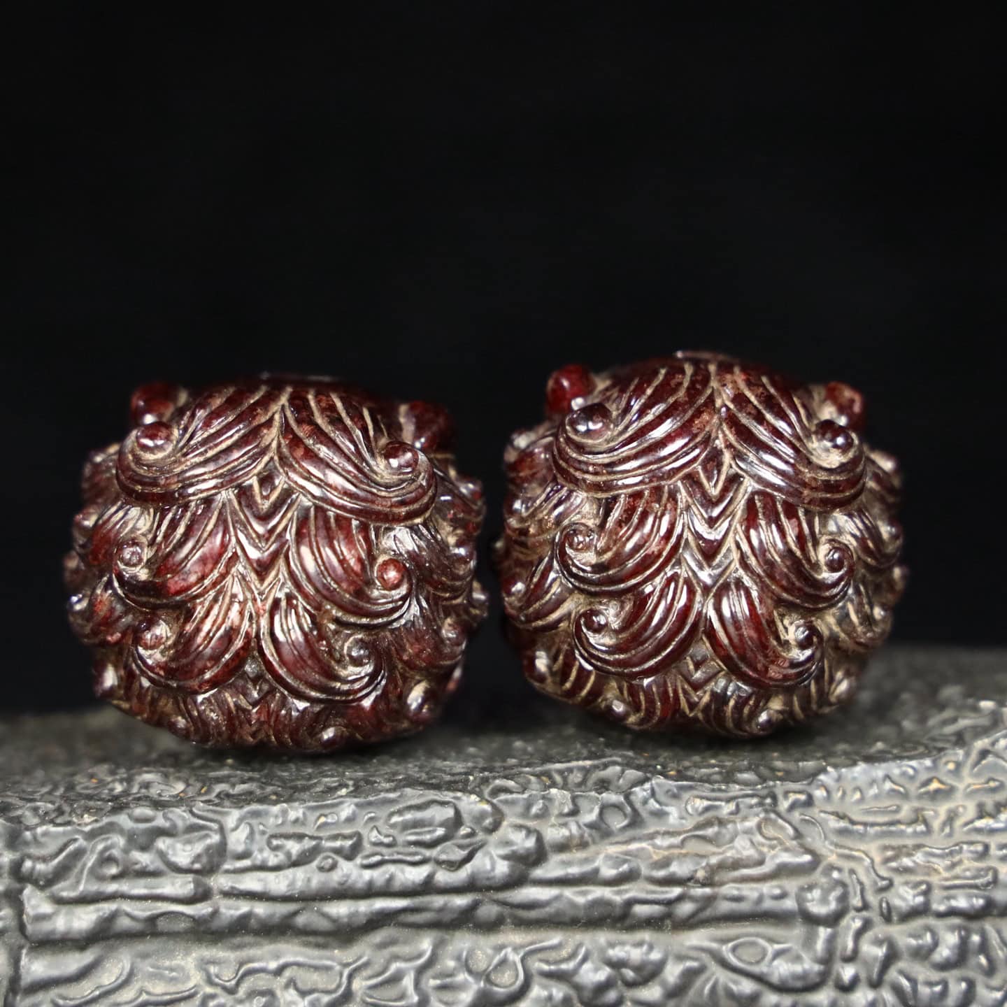 Chinese Natural Jade Carved handballs
