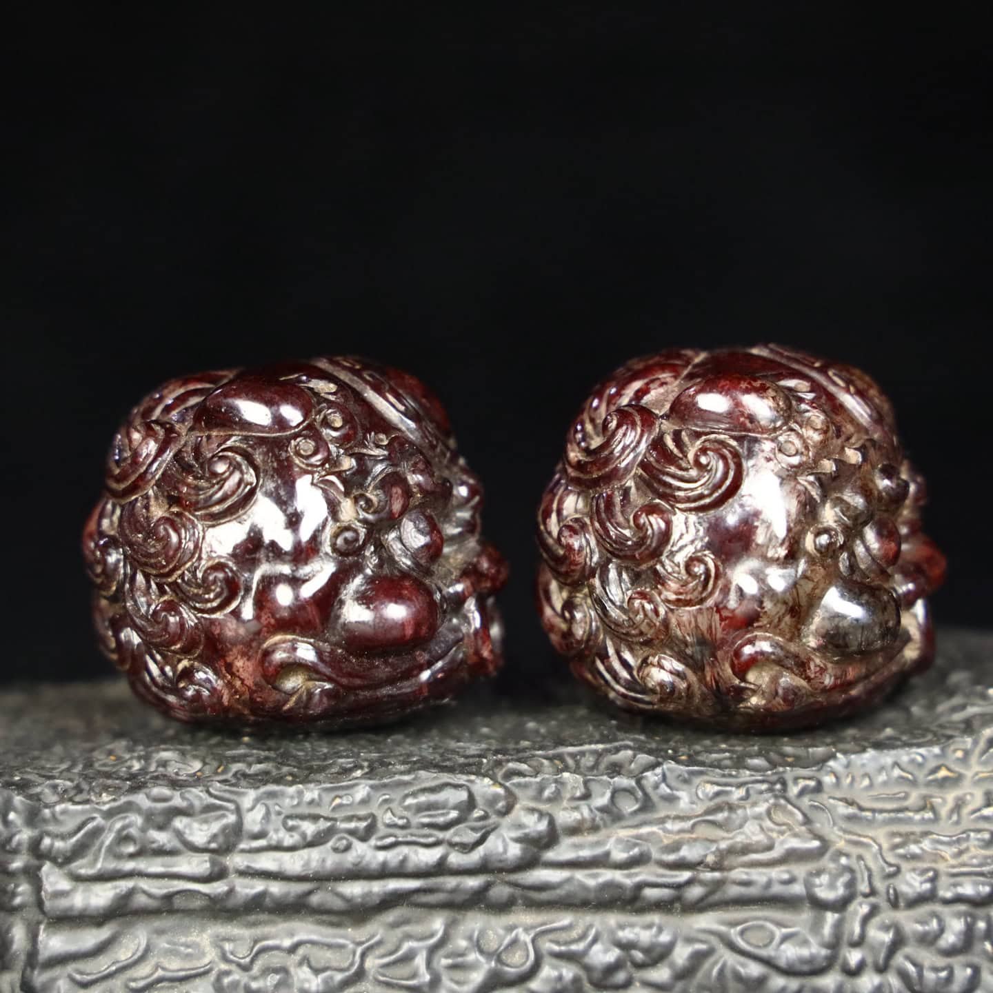 Chinese Natural Jade Carved handballs