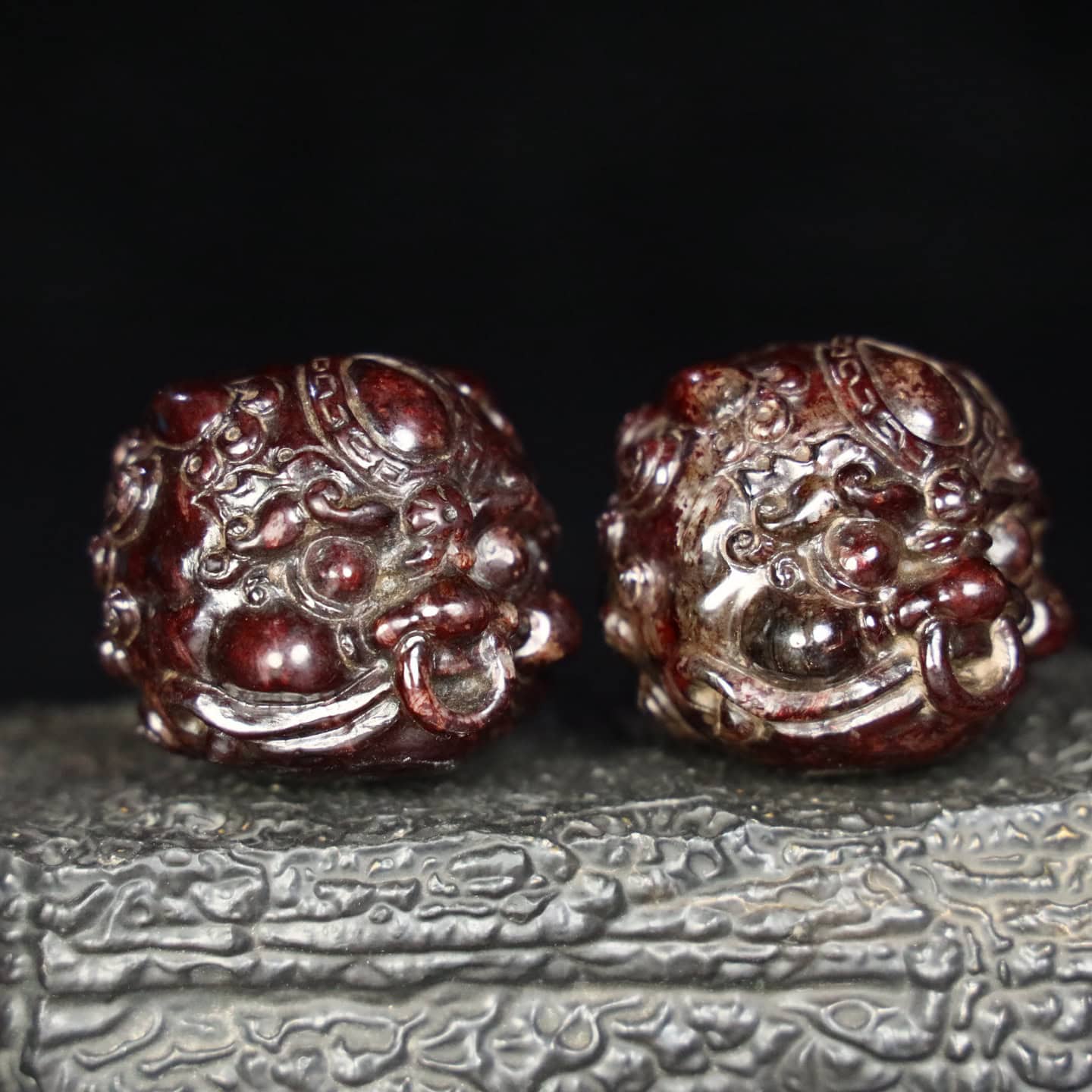 Chinese Natural Jade Carved handballs