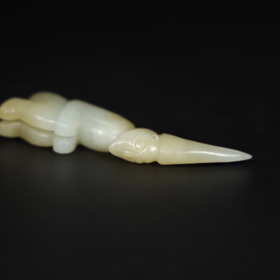 Chinese Natural Jade Carved handle