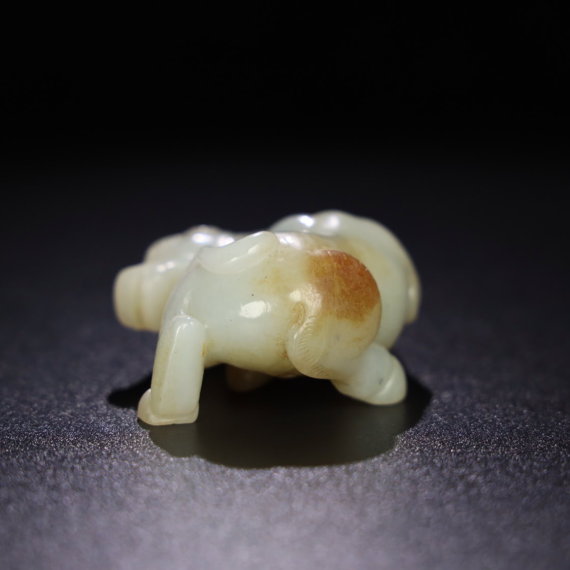 Chinese Natural Jade Carved Cow