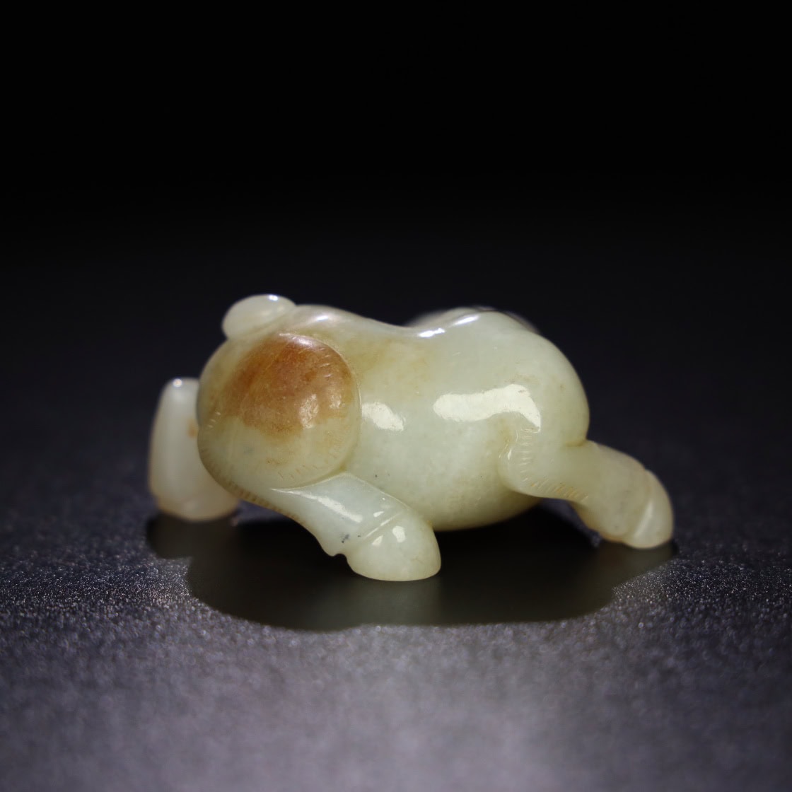 Chinese Natural Jade Carved Cow