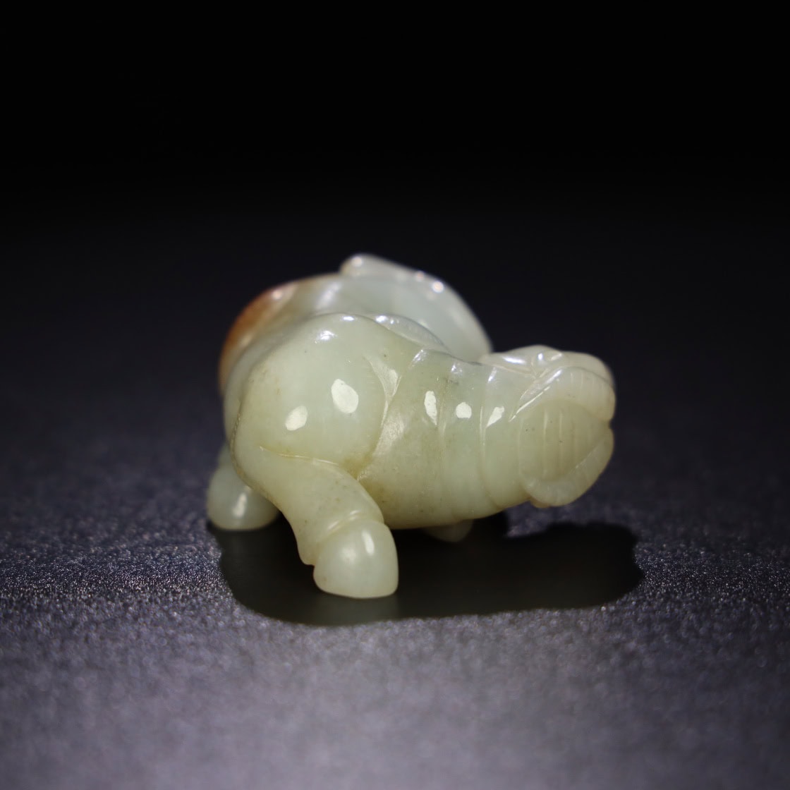 Chinese Natural Jade Carved Cow