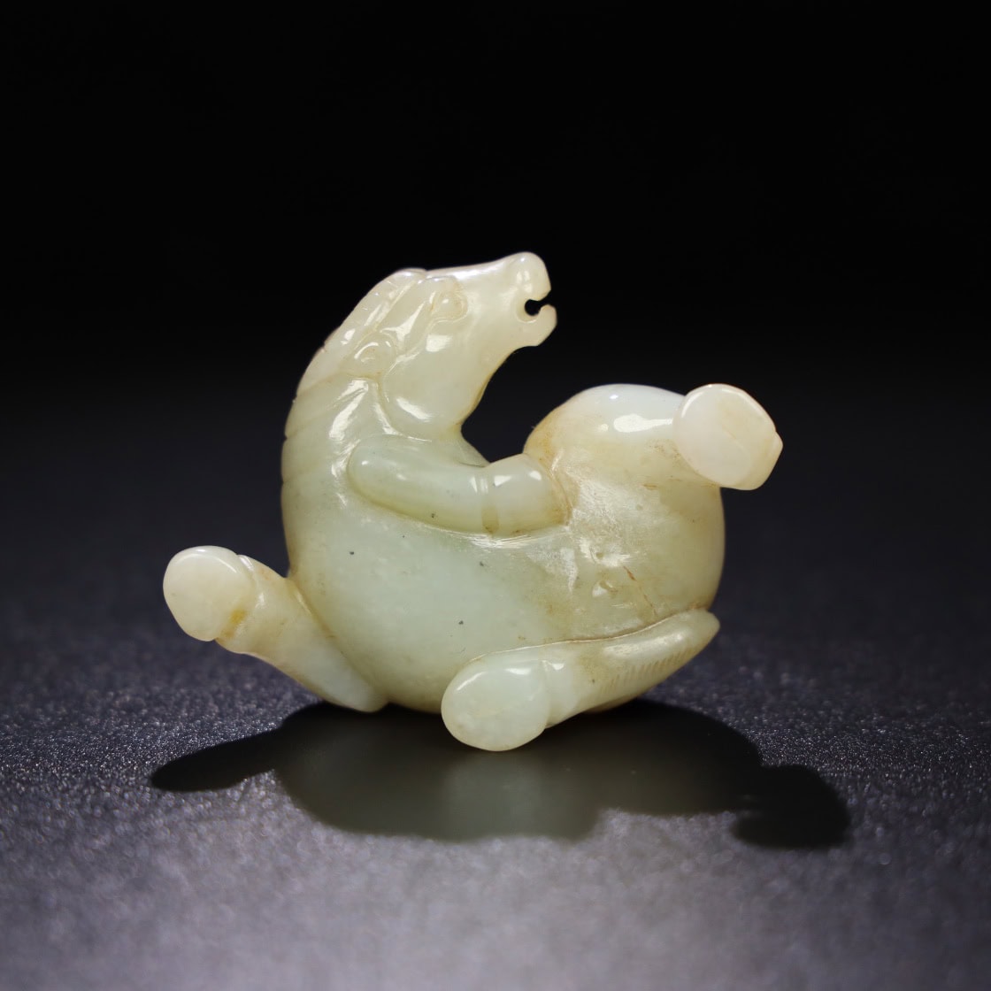 Chinese Natural Jade Carved Cow