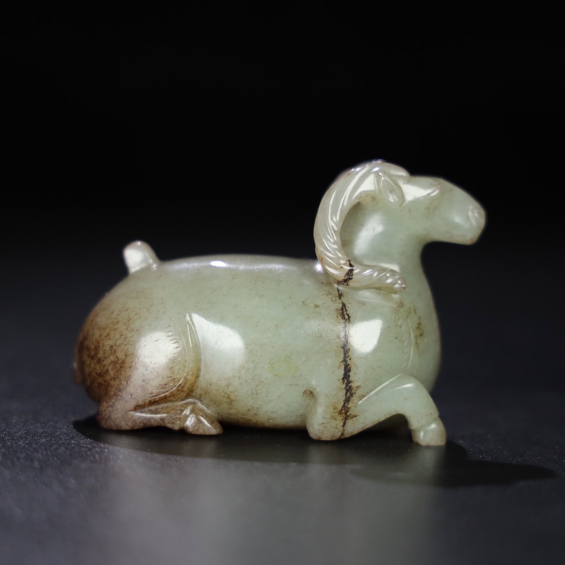 Chinese Natural Jade Carved Sheep
