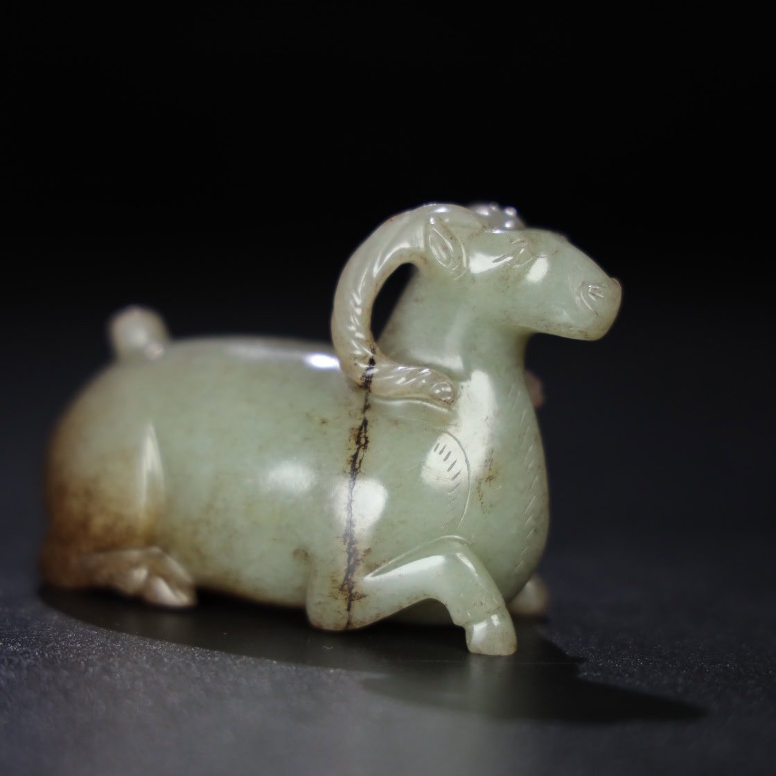 Chinese Natural Jade Carved Sheep