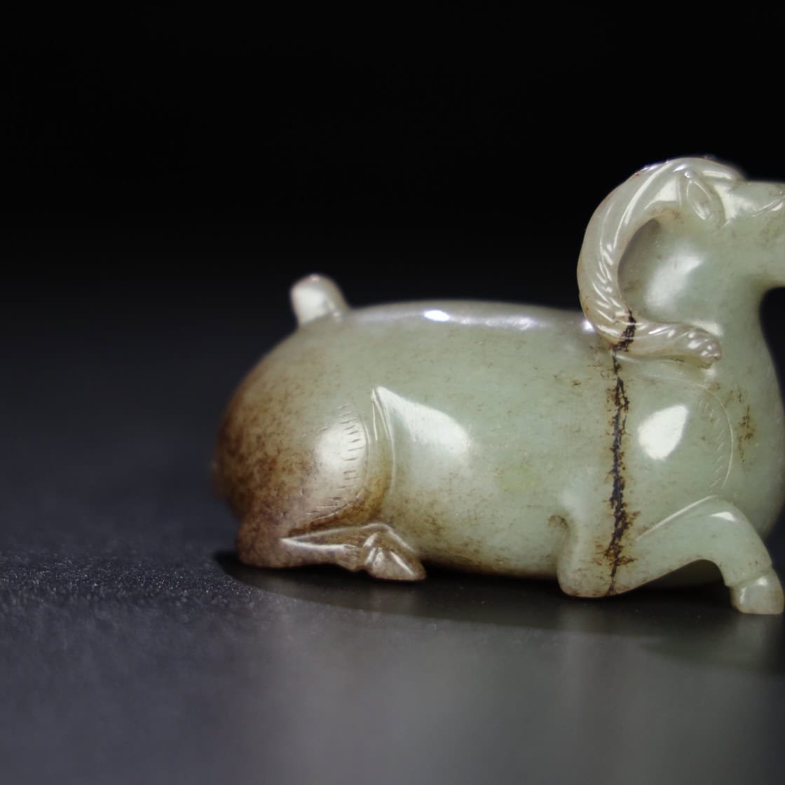 Chinese Natural Jade Carved Sheep