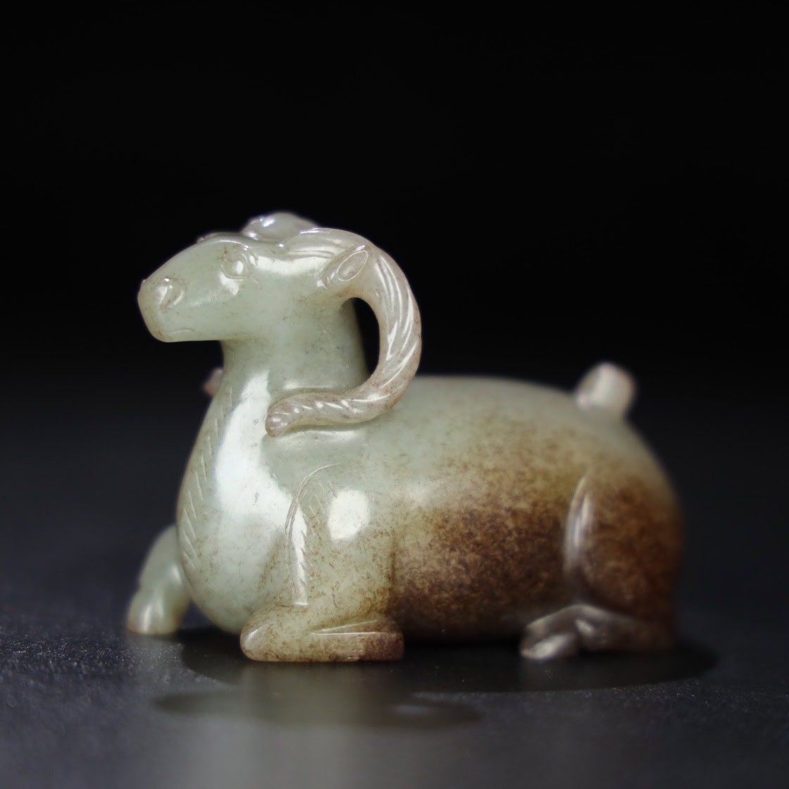 Chinese Natural Jade Carved Sheep