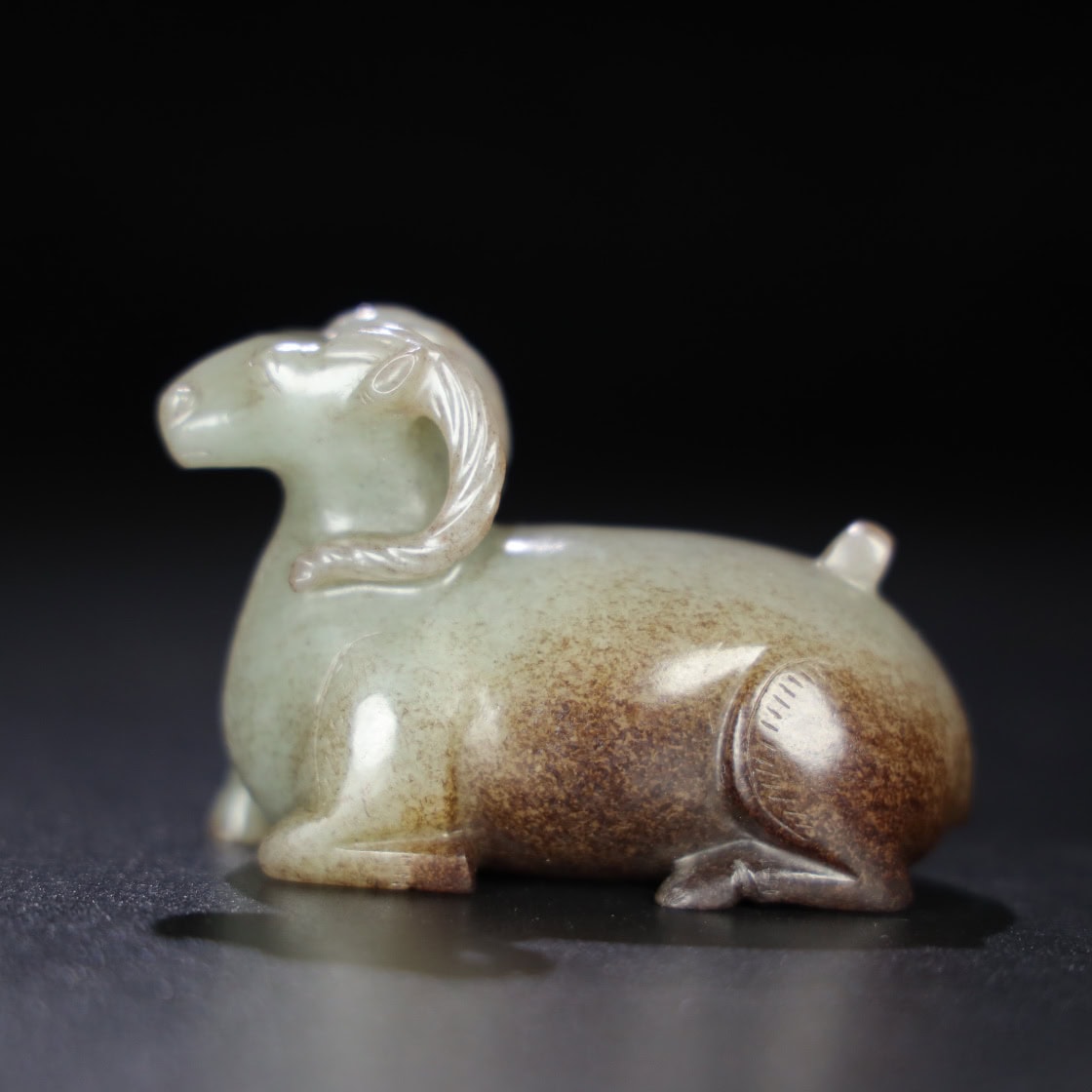 Chinese Natural Jade Carved Sheep