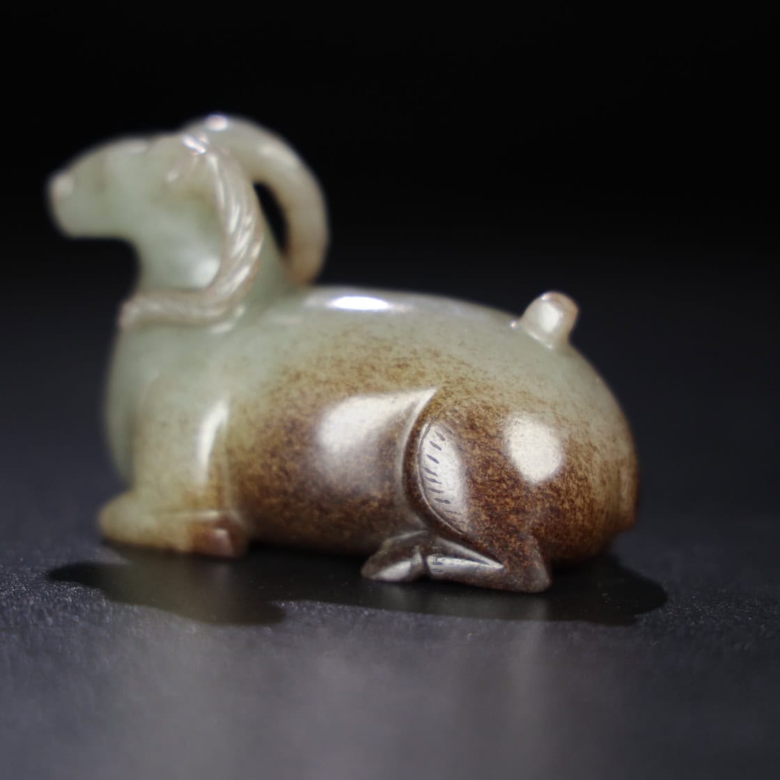 Chinese Natural Jade Carved Sheep