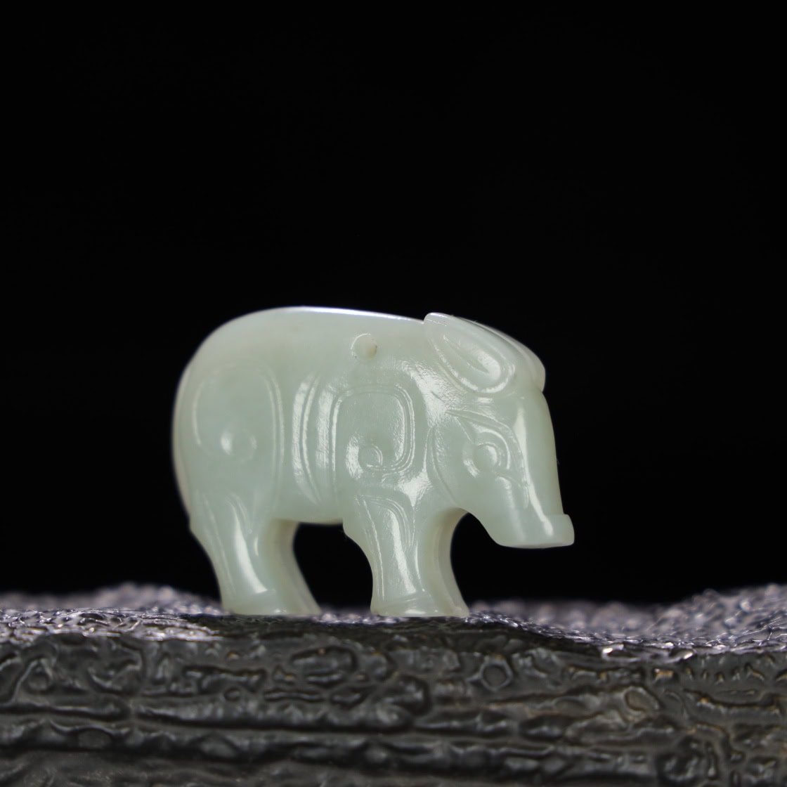 Chinese Natural Jade Carved Pig