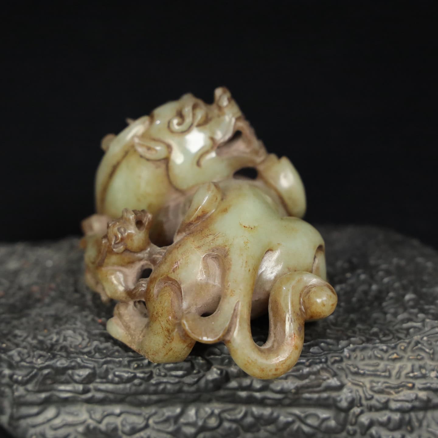 Chinese Natural Jade Carved beasts