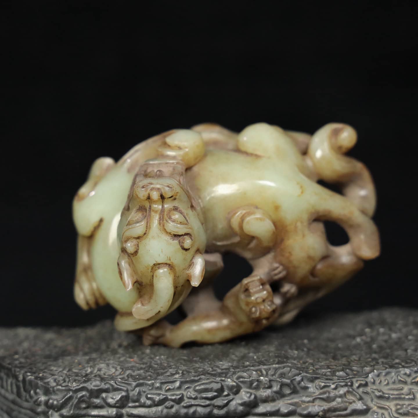 Chinese Natural Jade Carved beasts