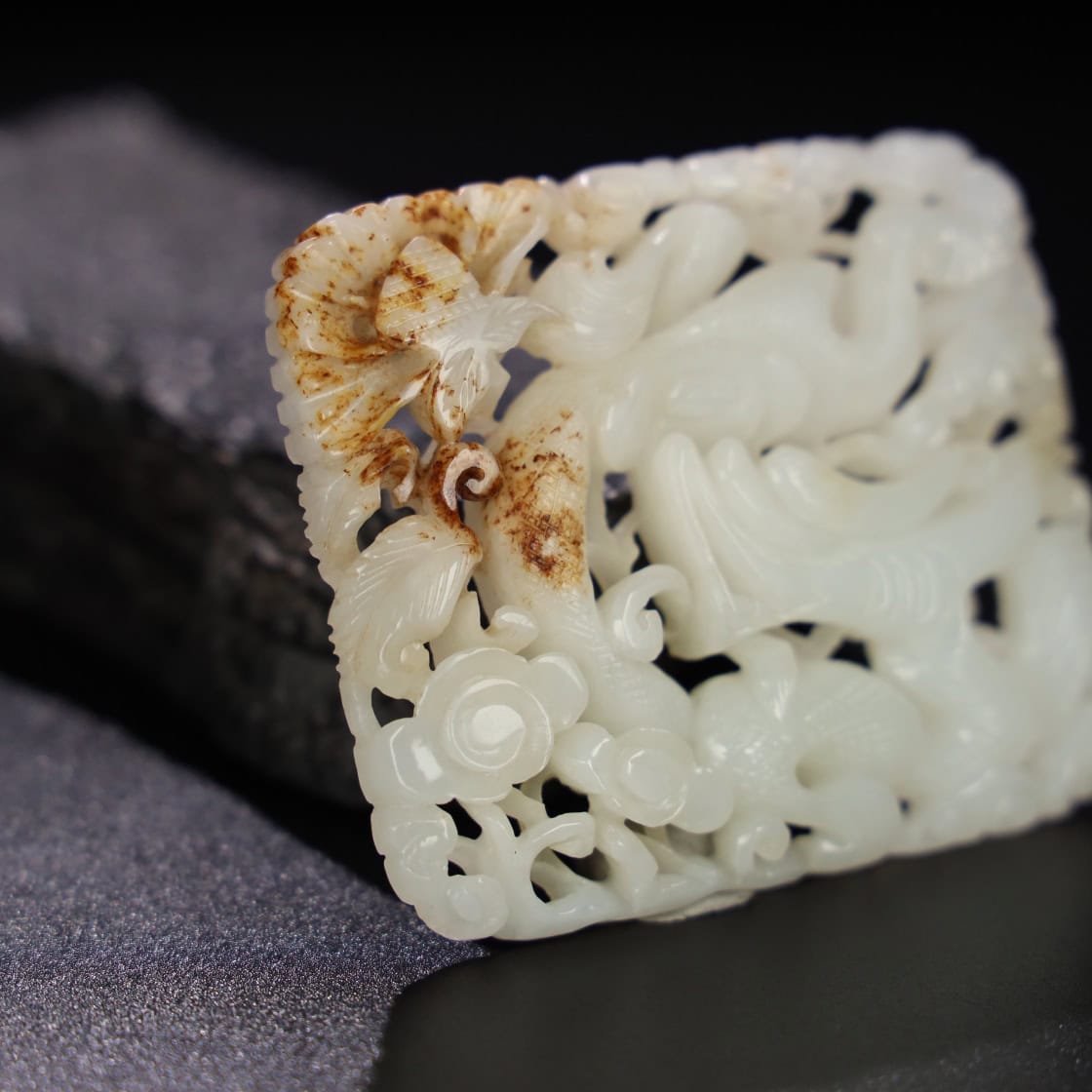 Chinese Natural Jade Carved Dragon Pei