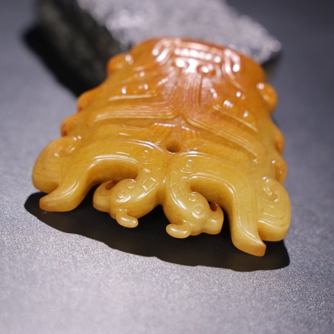 Chinese Natural Jade Carved Mask