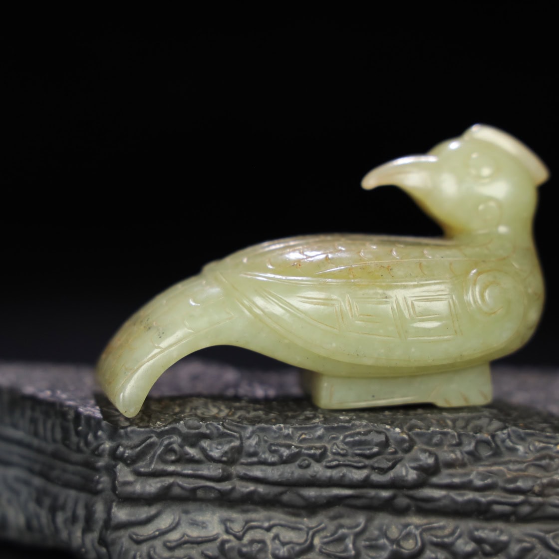 Chinese Natural Jade Carved bird