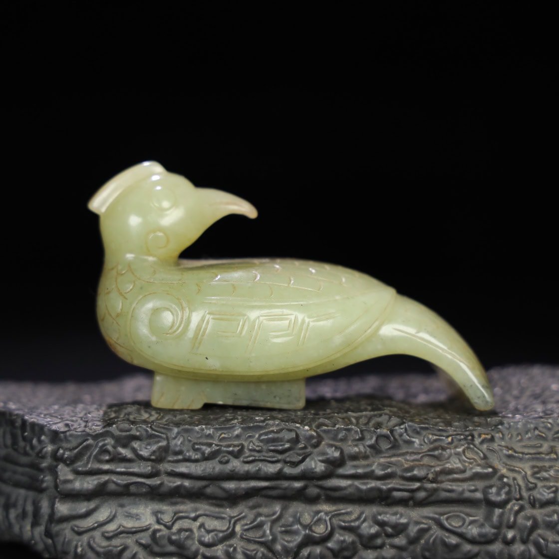 Chinese Natural Jade Carved bird