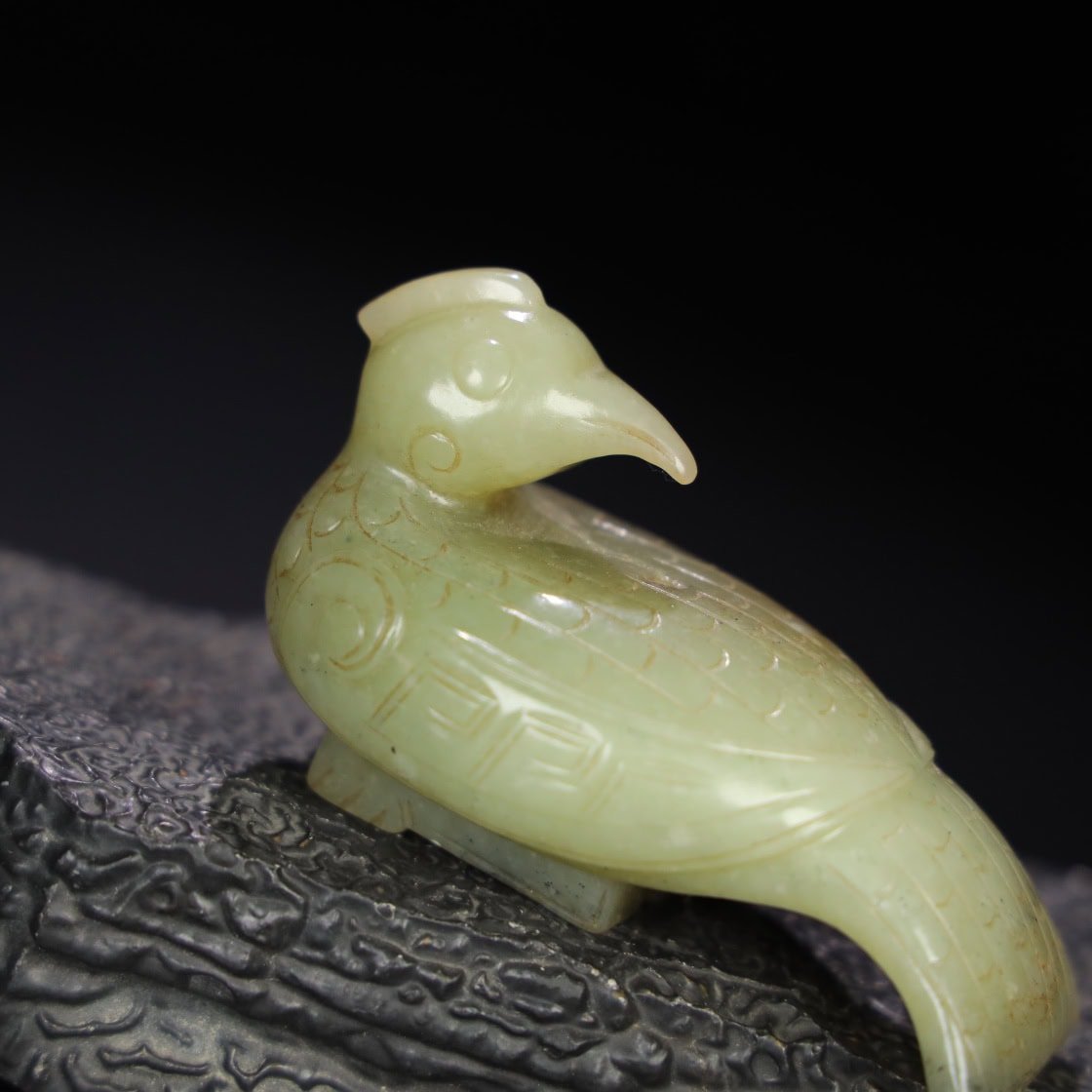 Chinese Natural Jade Carved bird