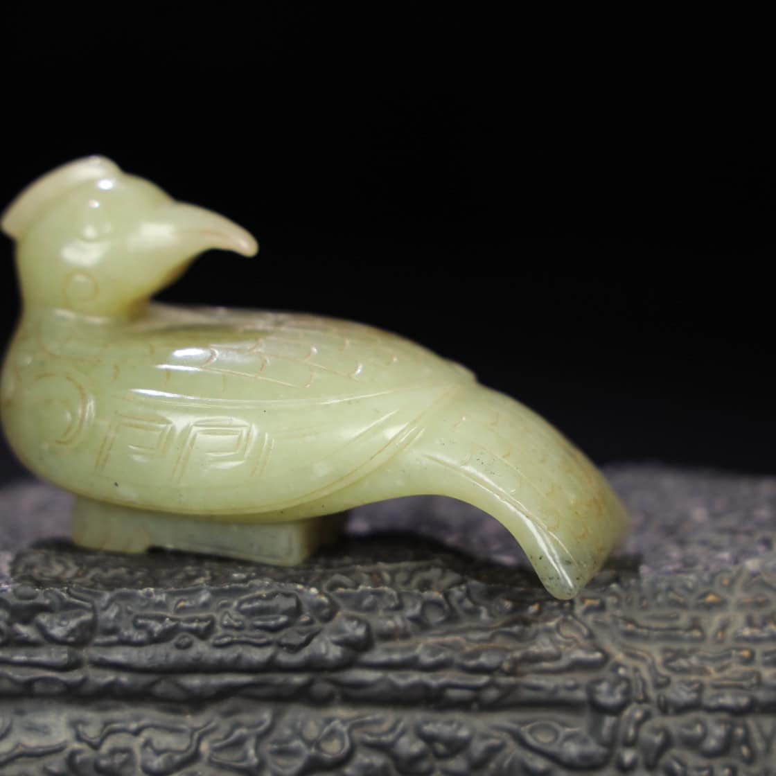 Chinese Natural Jade Carved bird