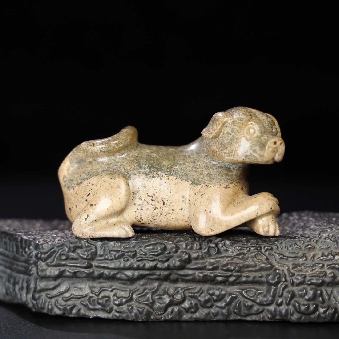 Chinese Natural Jade Carved Dog