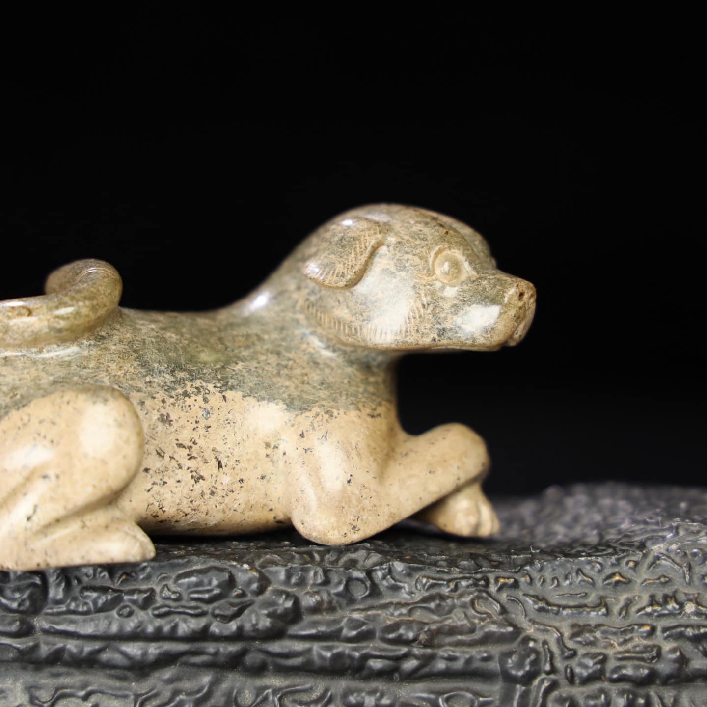 Chinese Natural Jade Carved Dog