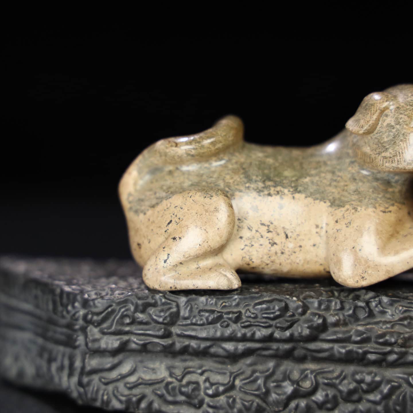 Chinese Natural Jade Carved Dog