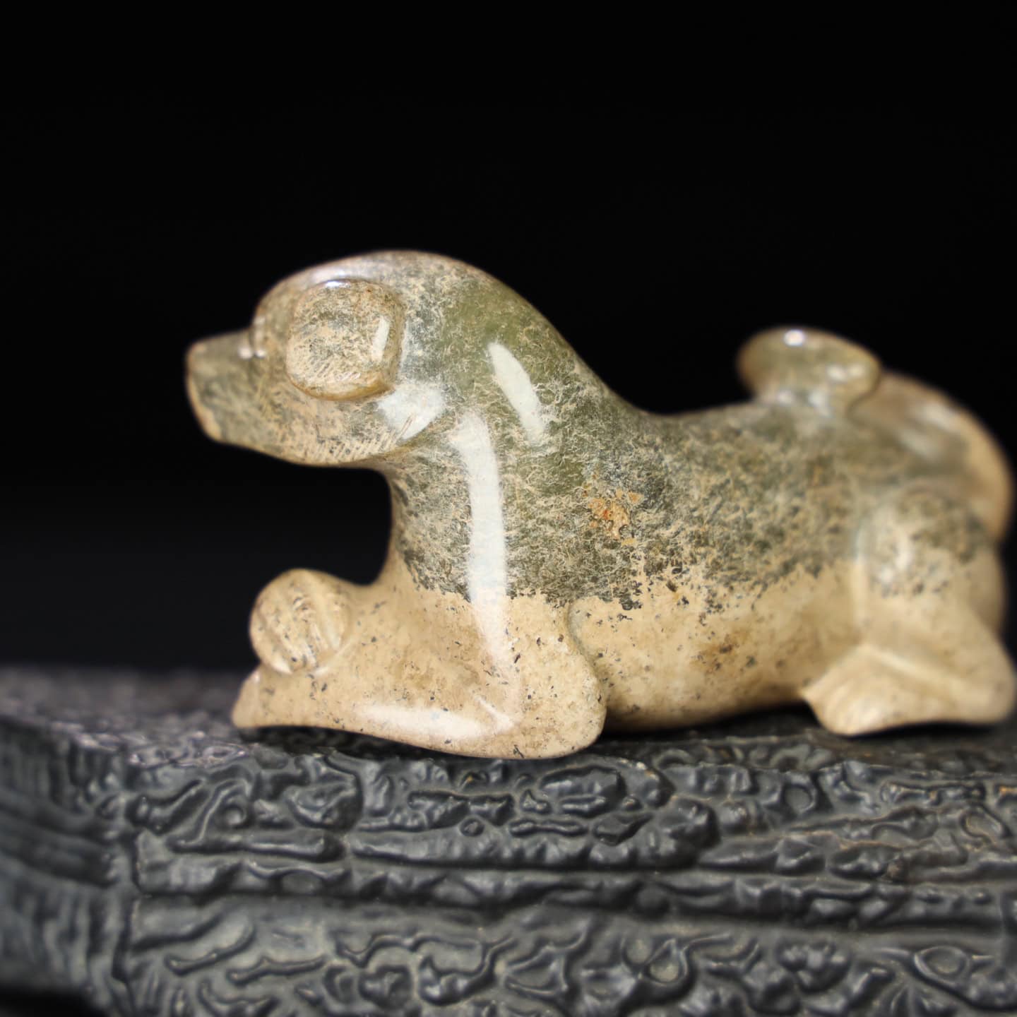 Chinese Natural Jade Carved Dog