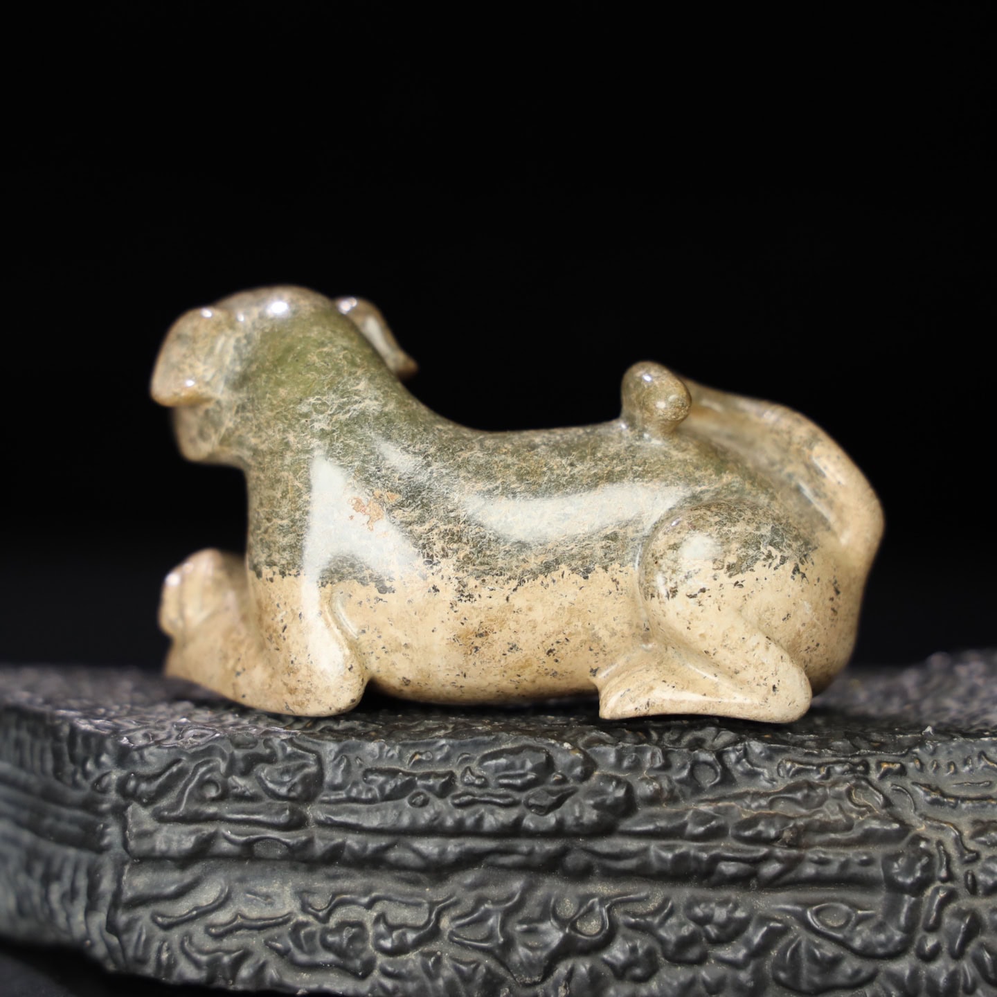 Chinese Natural Jade Carved Dog
