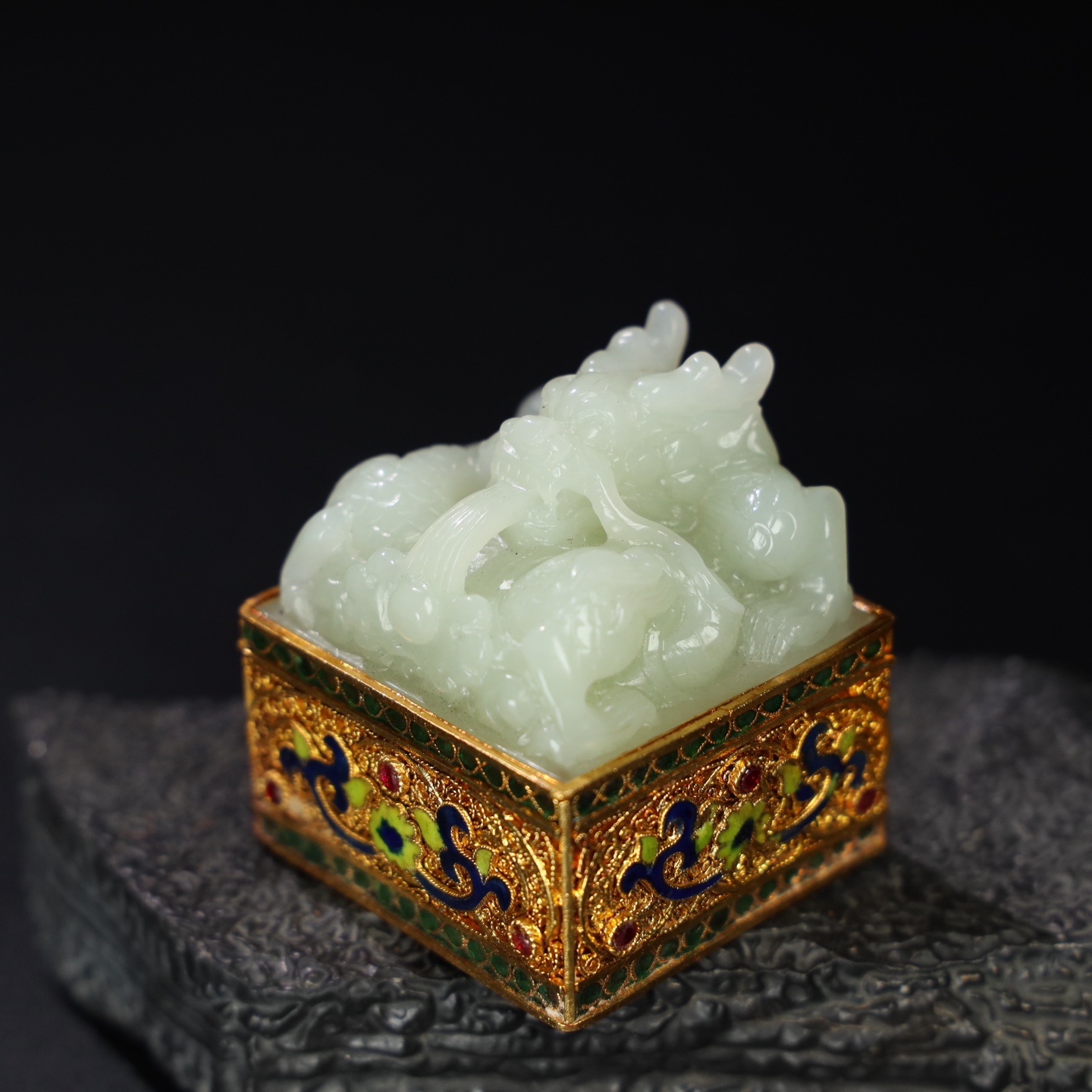 Chinese Natural Jade Carved Seal