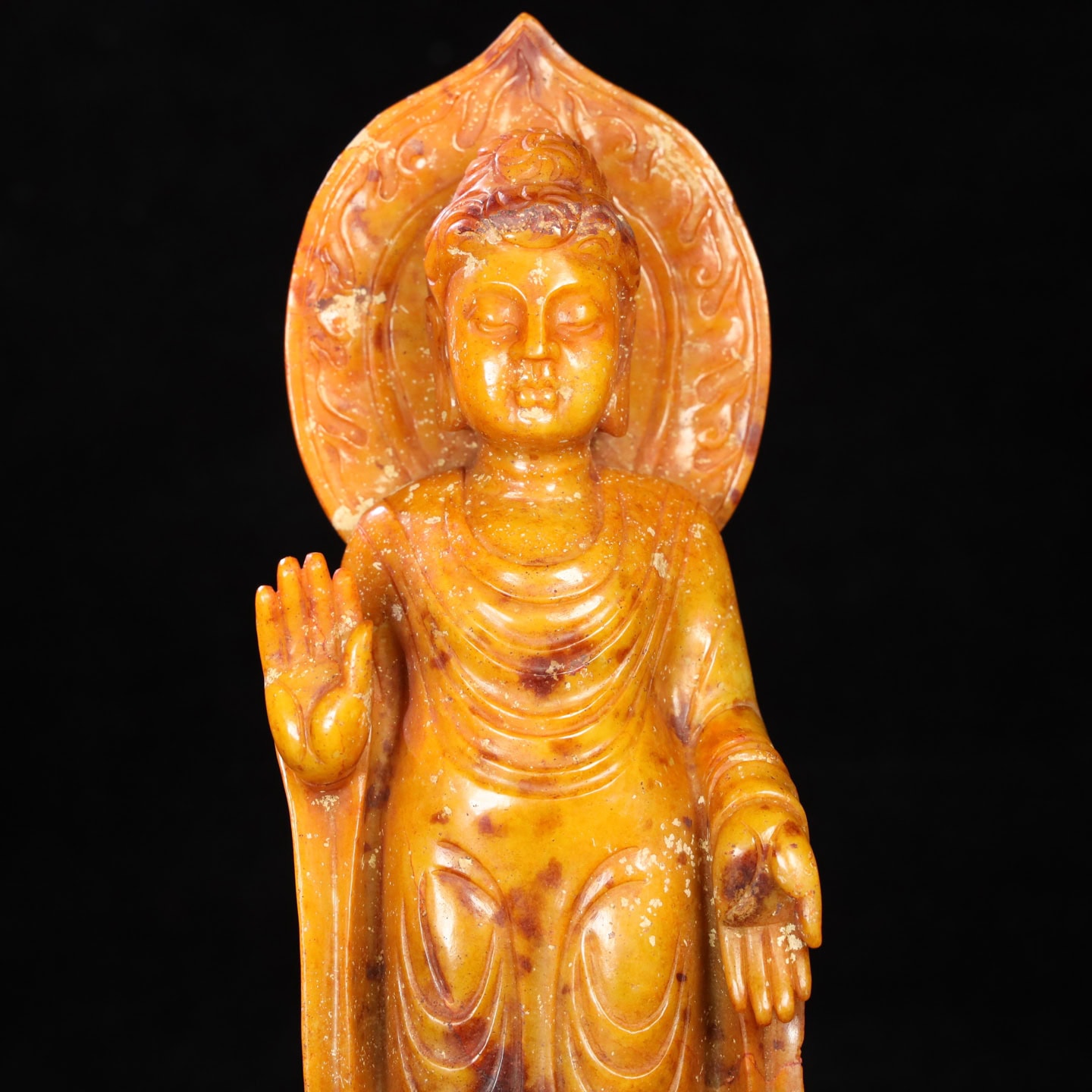 Chinese Natural Jade Carved Buddha ornaments