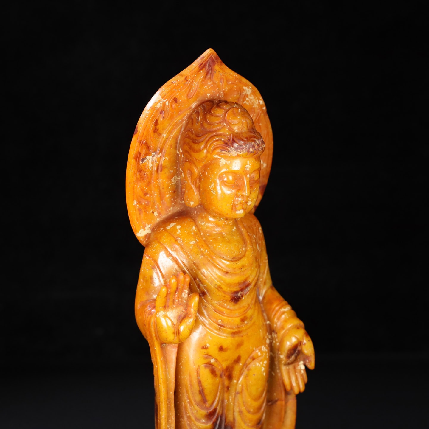 Chinese Natural Jade Carved Buddha ornaments