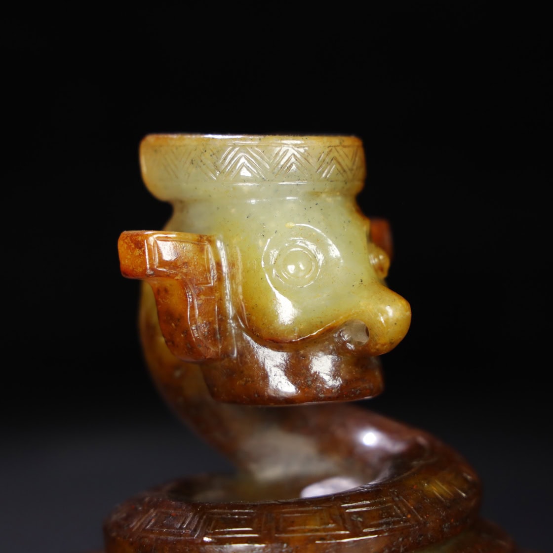 Chinese Natural Jade Carved Sanxingdui ornaments