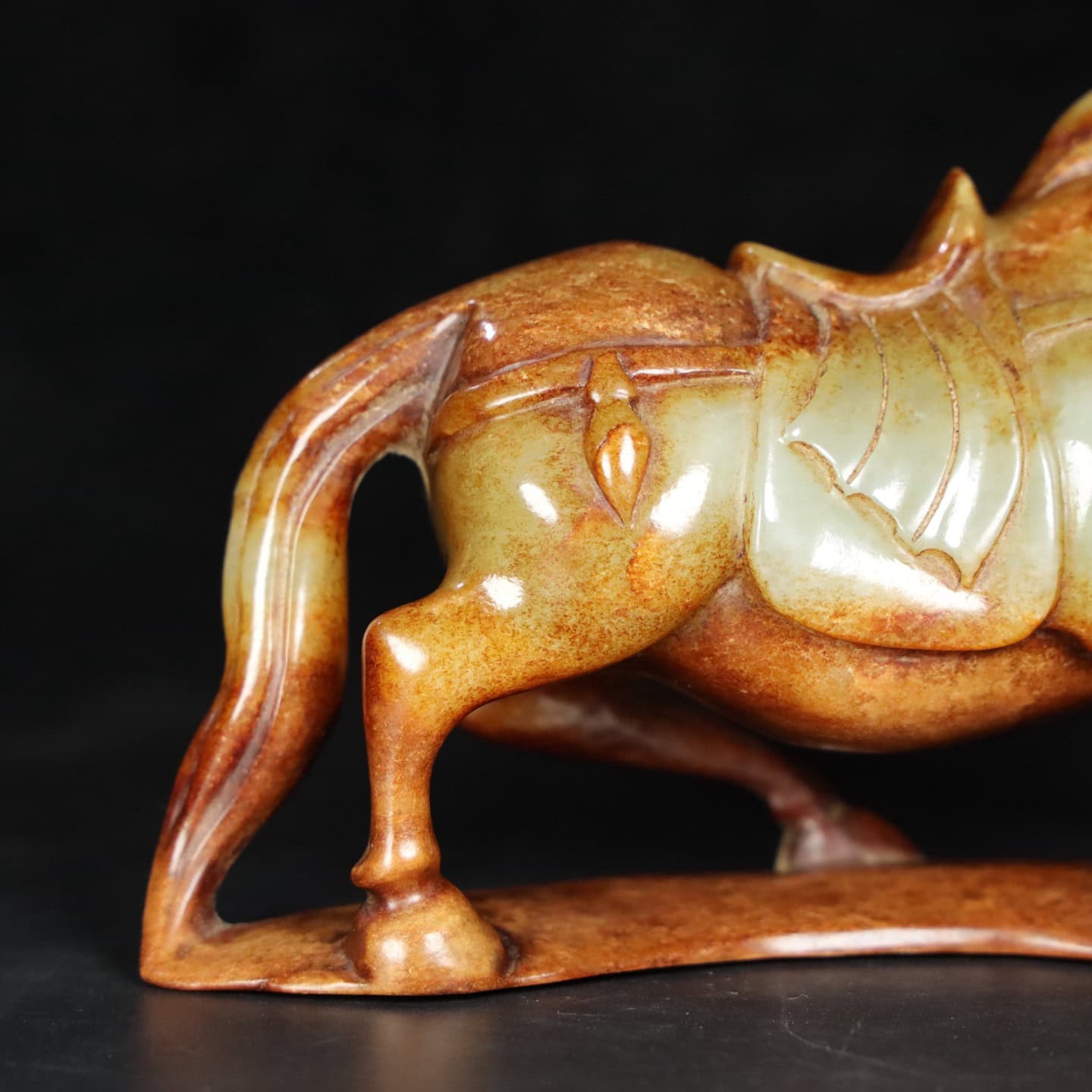 Chinese Natural Jade Carved Horses