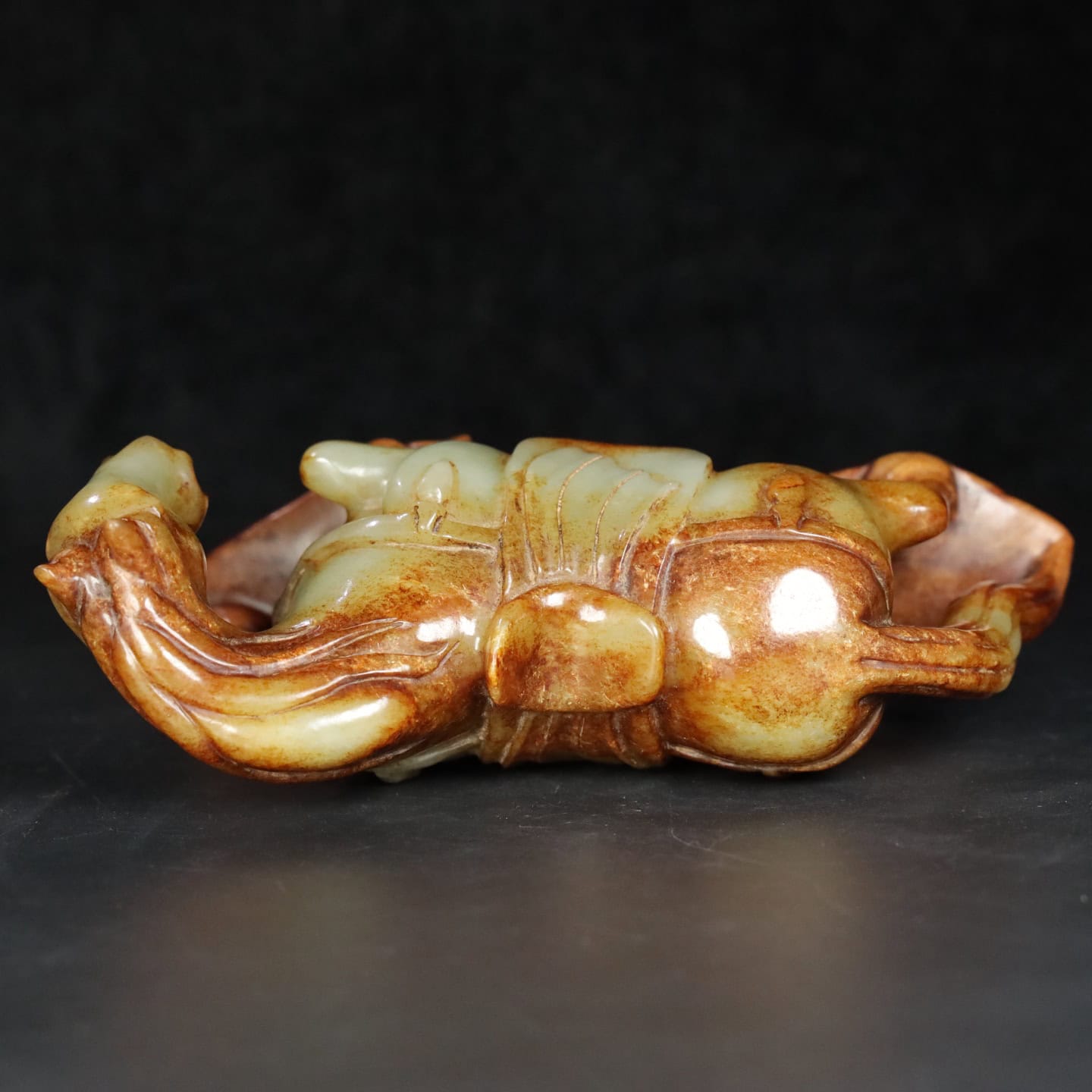Chinese Natural Jade Carved Horses
