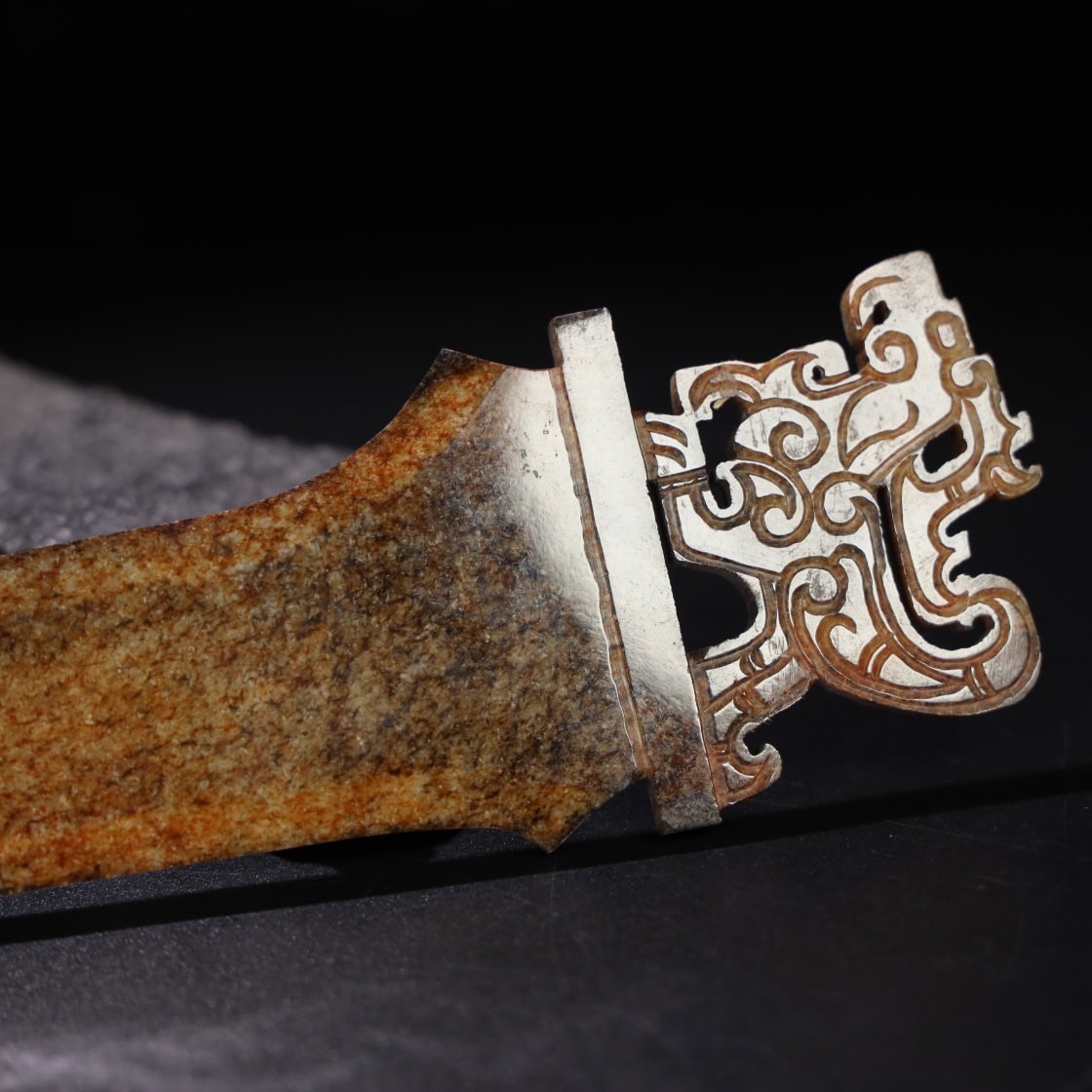 Chinese Natural Jade Carved Weapons
