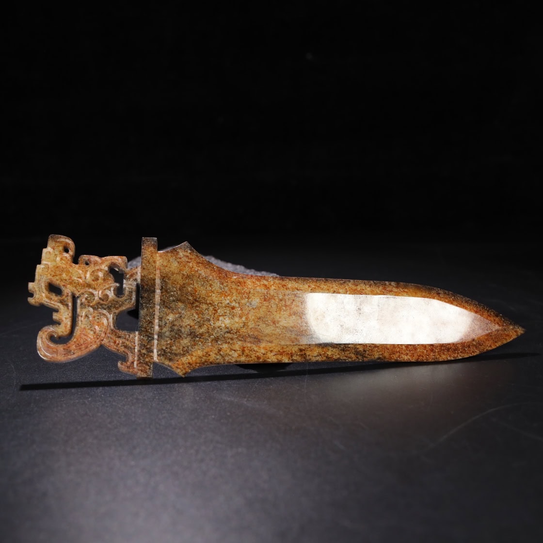 Chinese Natural Jade Carved Weapons