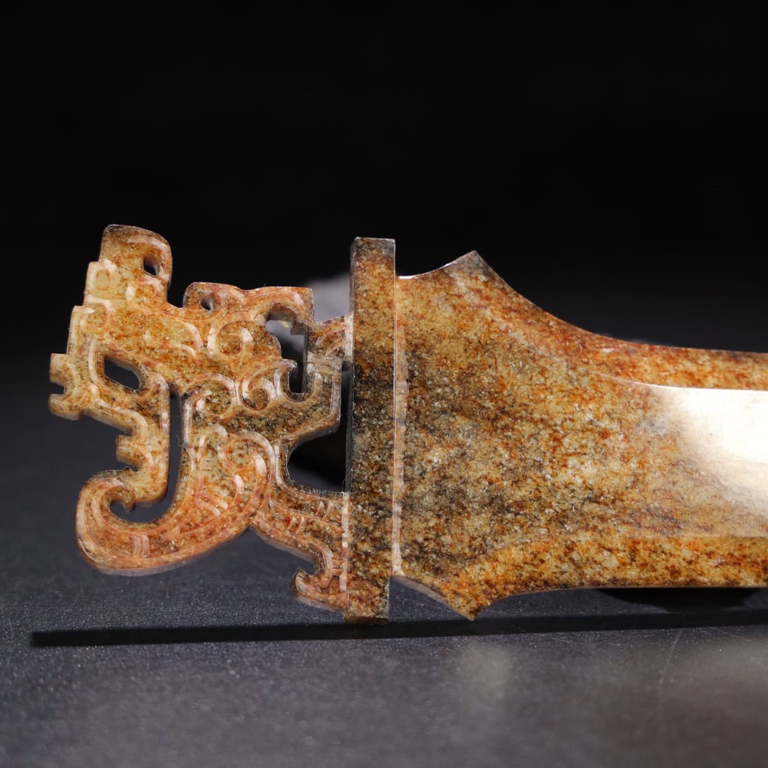 Chinese Natural Jade Carved Weapons