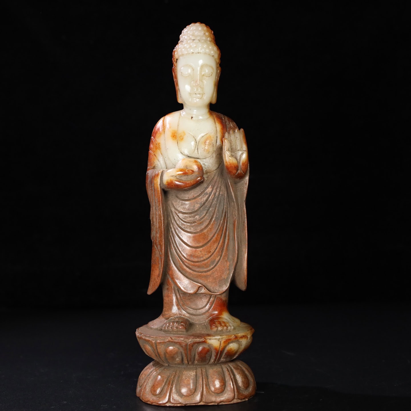 Chinese Natural Jade Carved Buddha Statue