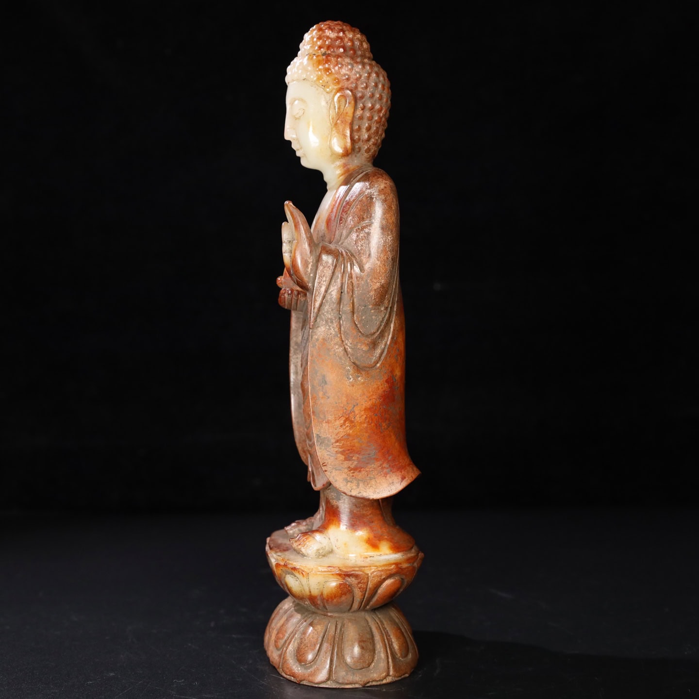 Chinese Natural Jade Carved Buddha Statue