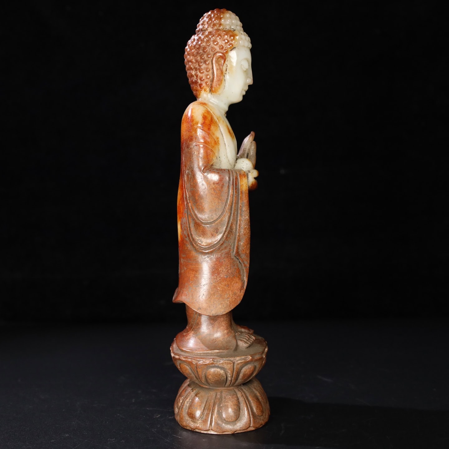 Chinese Natural Jade Carved Buddha Statue