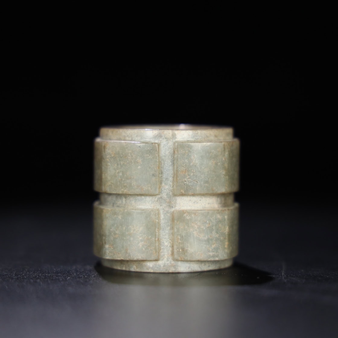 Chinese Natural Jade Carved Finger Ring