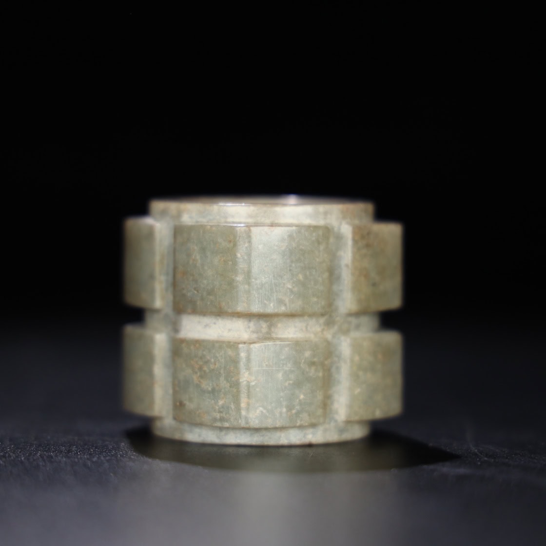 Chinese Natural Jade Carved Finger Ring