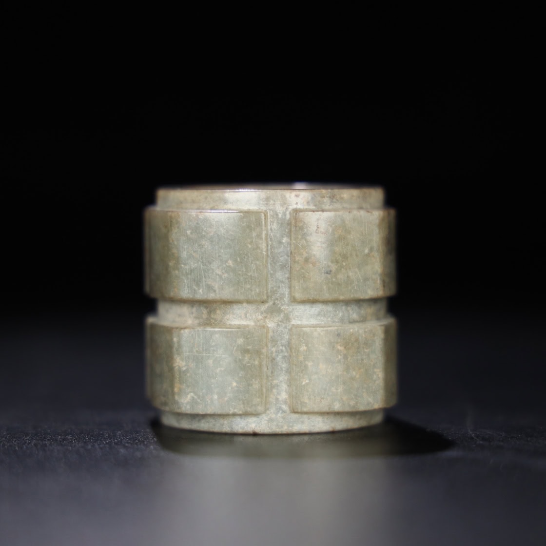 Chinese Natural Jade Carved Finger Ring