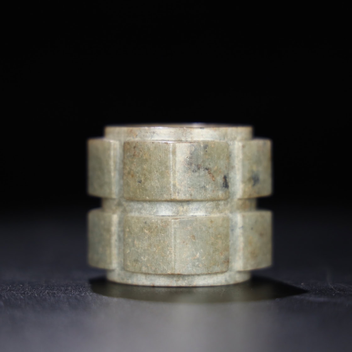 Chinese Natural Jade Carved Finger Ring