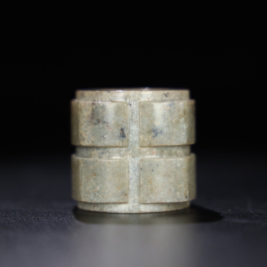 Chinese Natural Jade Carved Finger Ring