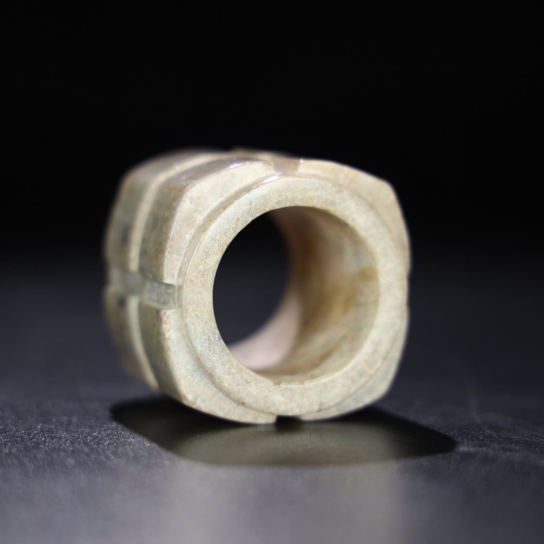 Chinese Natural Jade Carved Finger Ring