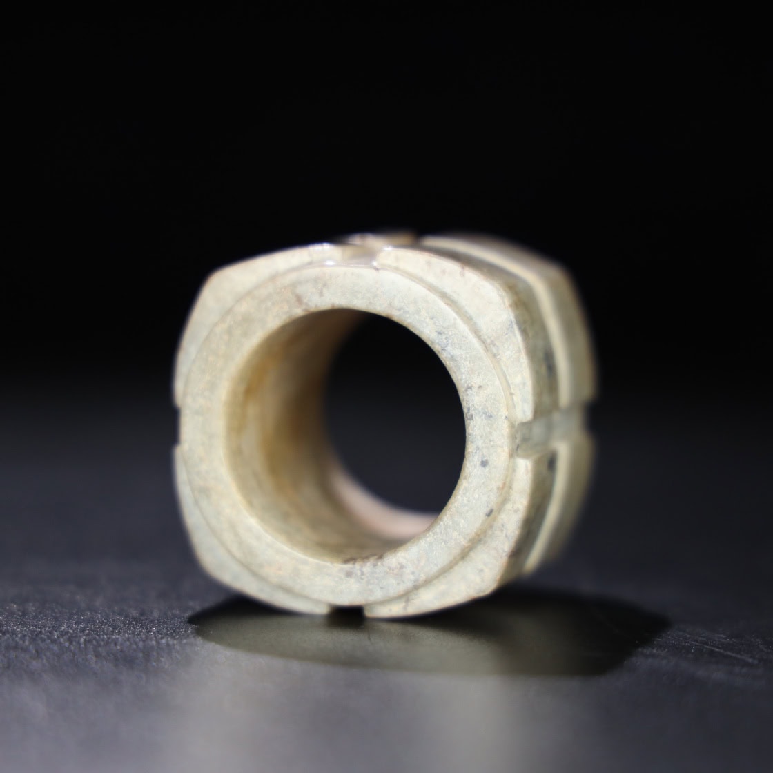Chinese Natural Jade Carved Finger Ring