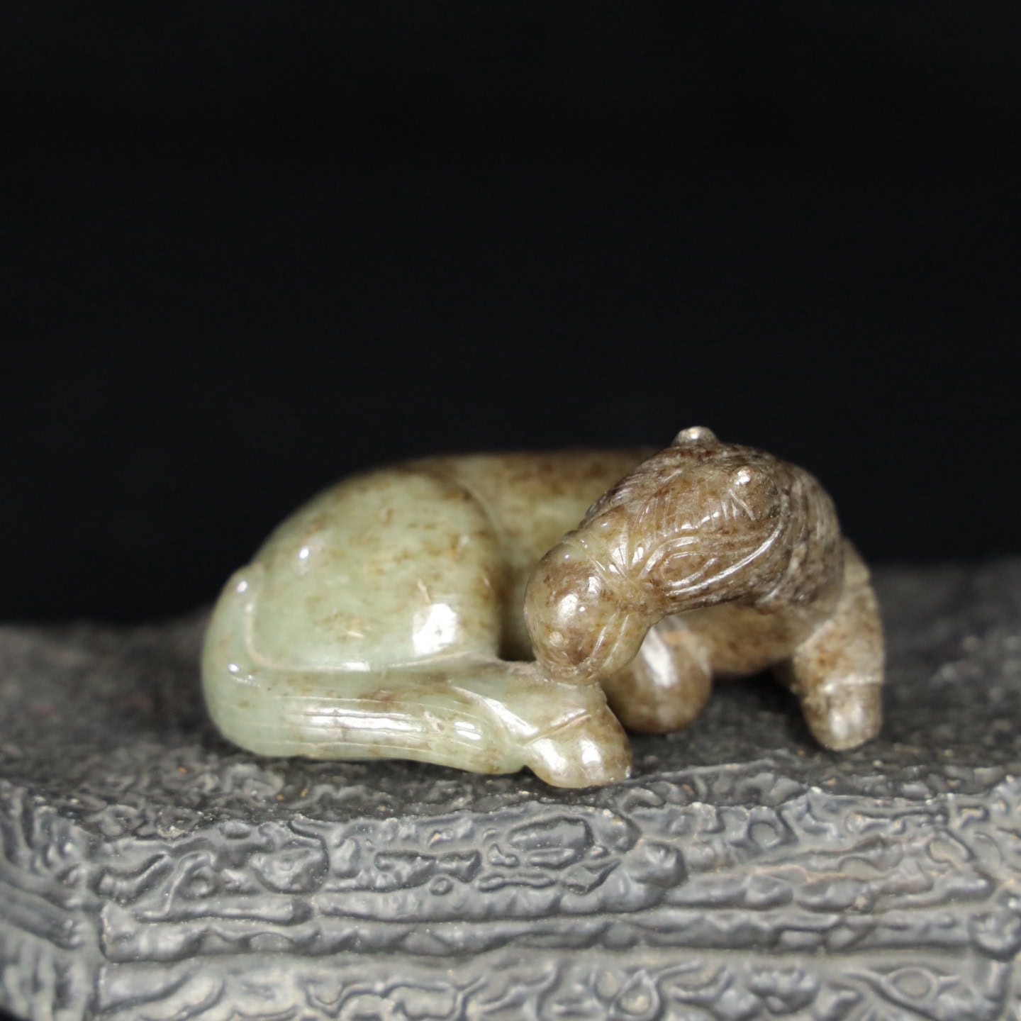Chinese Natural Jade Carved Horses