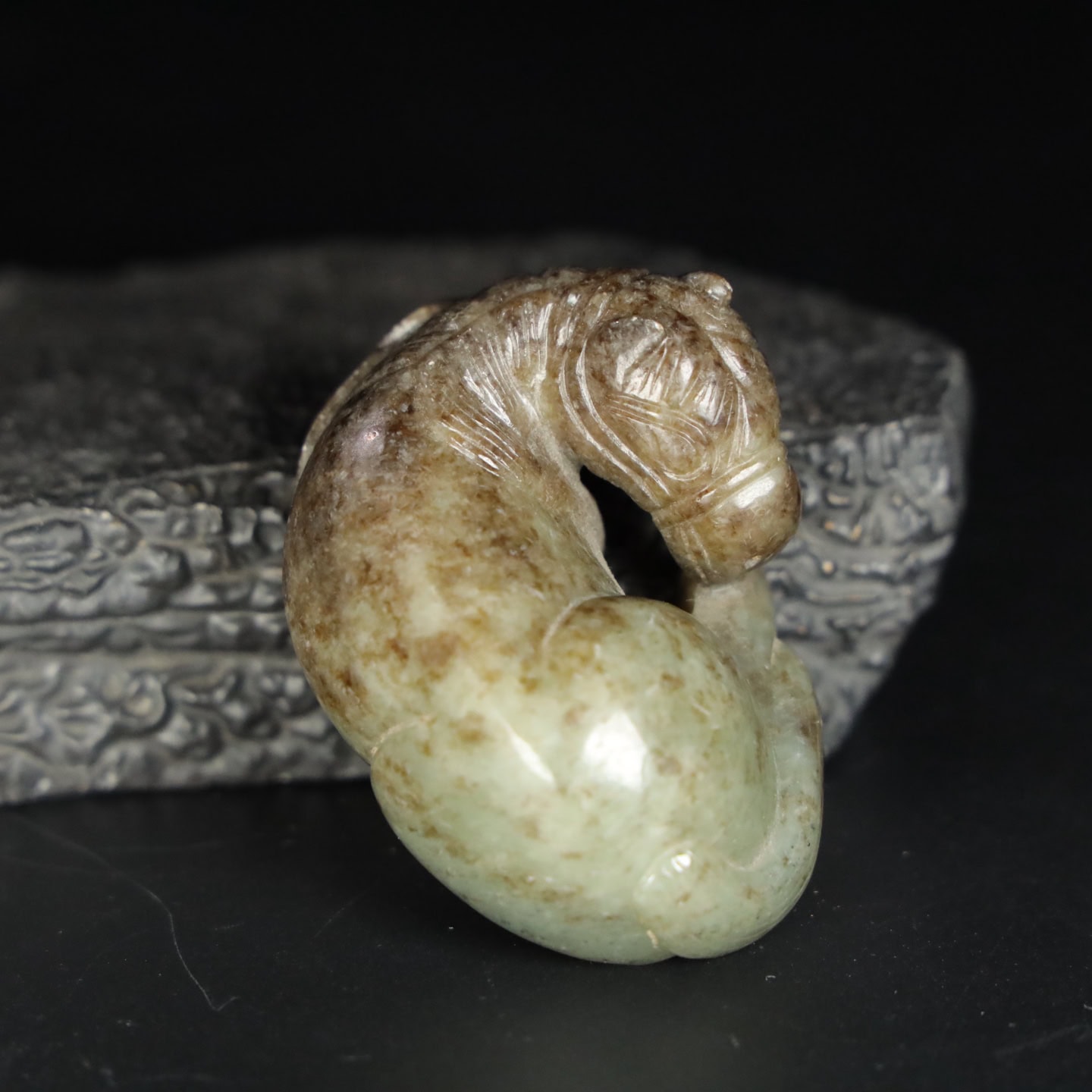 Chinese Natural Jade Carved Horses